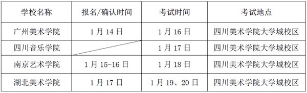 2017年外省高校在四川美院设点考试时间表.png