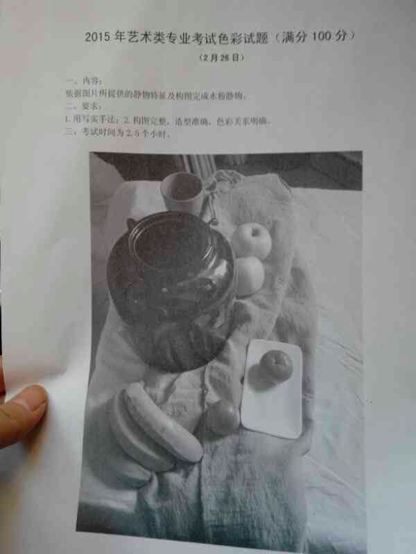 2015年北京服装学院美术类专业校考色彩考题(北京考点第二场).jpg